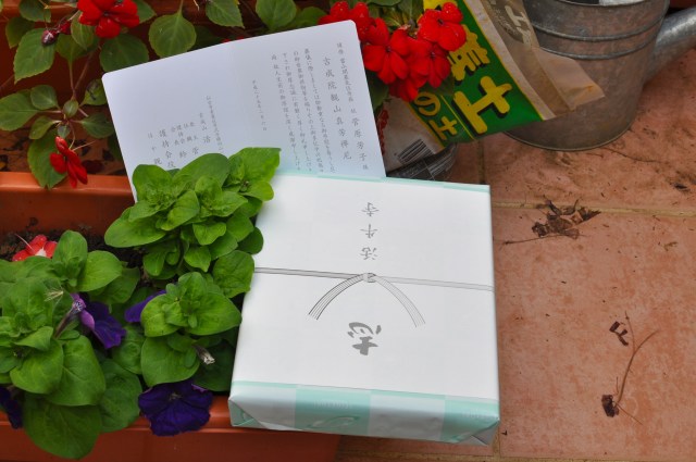 Gift and card. The text is long. I wish I knew what it said.