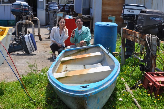 Ikeda san and Chinen san and my boat.