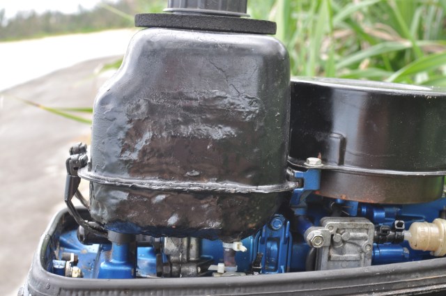 A tiger has been trying to get into this tank.