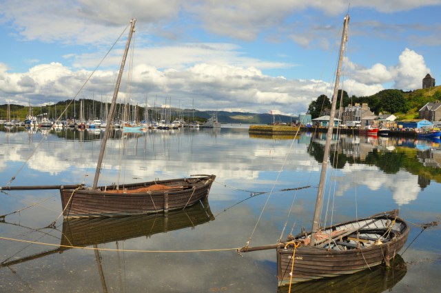 Old herring boats in Tarbert harbor