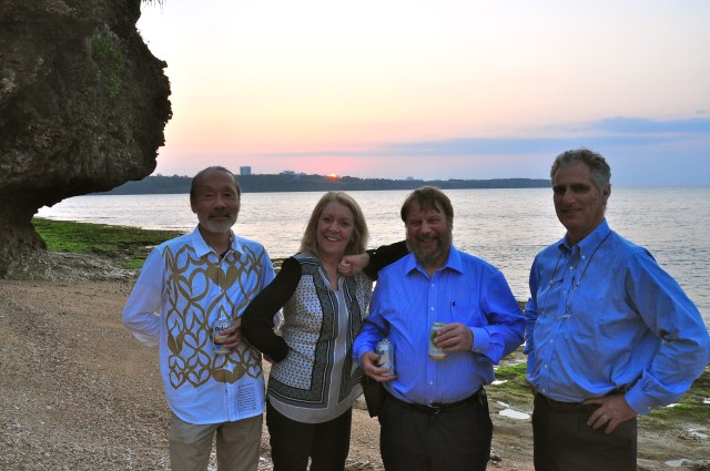Drinks on the beach. Tsumoro, Susan, Ken, John