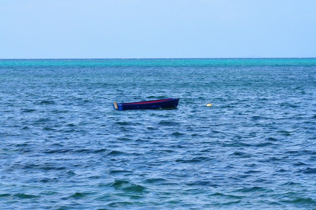 At high tide the mooring is quite far from the shore and the water is deep.