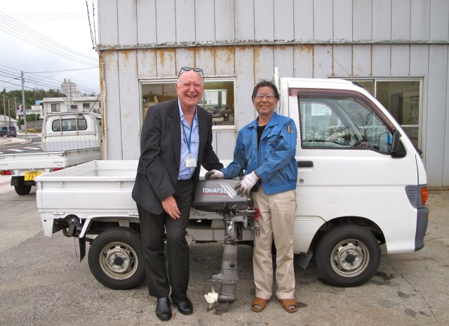 Chinen san says he does not read the Economist but that he likes my truck.