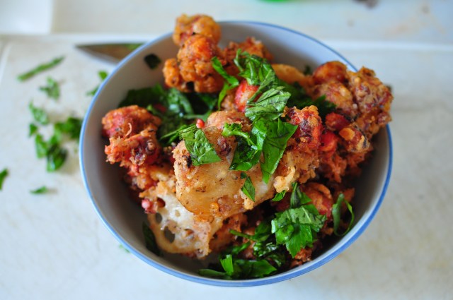 Octopus and lotus root tempura