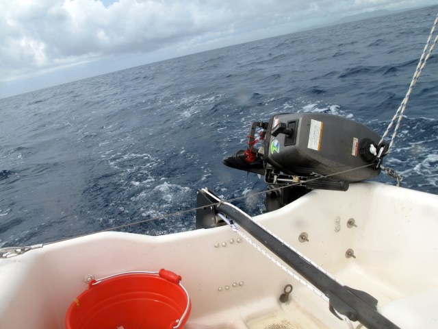 Red bucket always comes in handy. Never touched the motor during the whole trip.