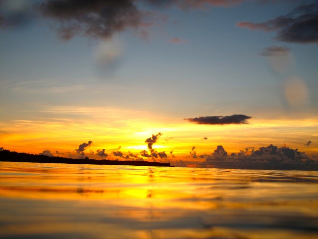 Tonight as I swim out to Viking Rock