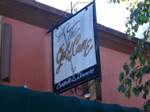 Forget the dinners. Now it is just drinks. I think this sign dates to a more elegant period of the Golden Cane's life.