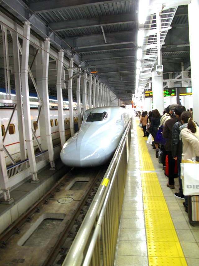 When the train rolled up to the station, I looked her in the eye.
