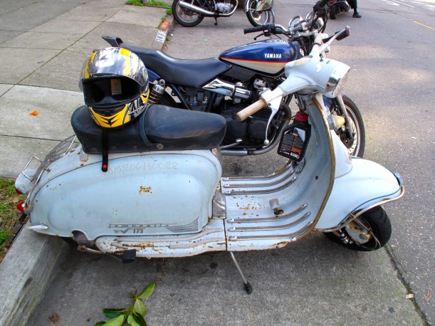 A TV 175 in San Francisco. Ben's Yamaha in background.