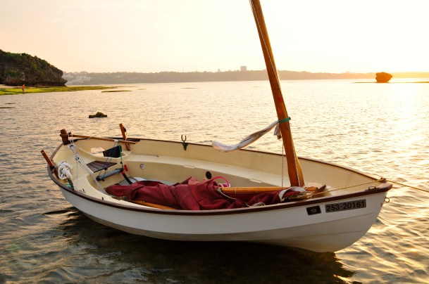 Aground as the sun sets