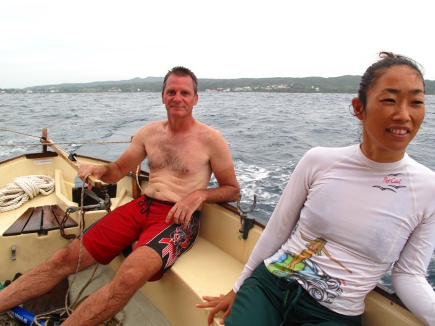 Harry and  Shimizu san search the waters for signs of Auntie Margie