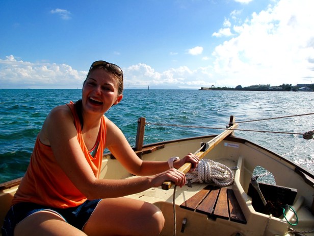 Laura at the helm 7:45