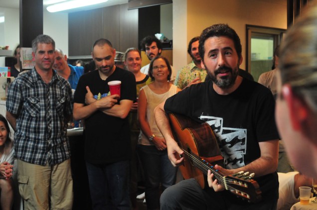 Juan Luis, the quantum cowboy, sings.