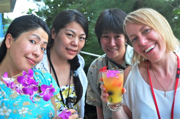 Beautiful women, orchids and alcohol