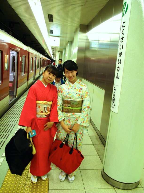 Young ladies on the subway