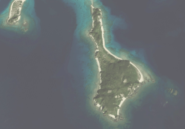 The beach on the bottom right corner.